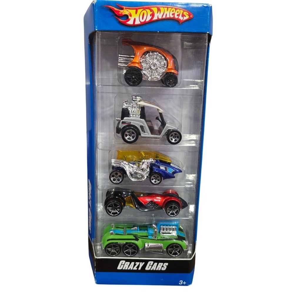 Hot Wheels Crazy Cars 5-Pack Die-Cast Toy Vehicles Set 1:64 Scale New